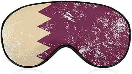 Retro Katar Zászló Vicces Aludni Szem Maszk Puha Kendőt Szem Fedél Állítható Pánt Este Eyeshade Férfiak Nők