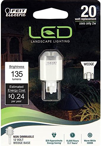 Feit Elektromos LVW18/LED 20-Wattos Egyenértékű 135 Lumen Nem Szabályozható Ék Alap 12 Voltos LED Táj Izzó