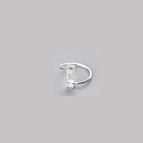 Megfelelő Gyűrűk Női Divatos, Egyszerű Nyitó 26 Betű Gyémánt Gyűrű a Nők Állítható Eljegyzési Gyűrűk Ígéret Gyűrű