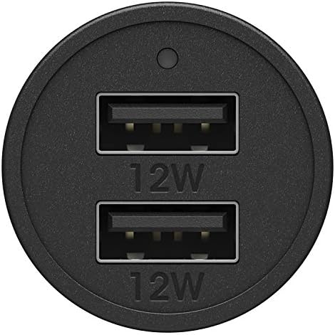 OtterBox USB-EGY Dual Port Autós Töltő, 24W Kombinált + OtterBox USB A-C 1M Kábel - Fekete