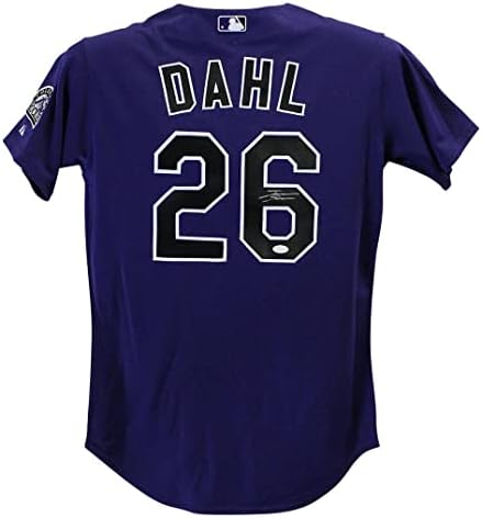 David Dahl Dedikált Coloradói Sziklás-hegység Fenséges Lila 44 Jersey SZÖVETSÉG 25140 - Dedikált MLB Mezek