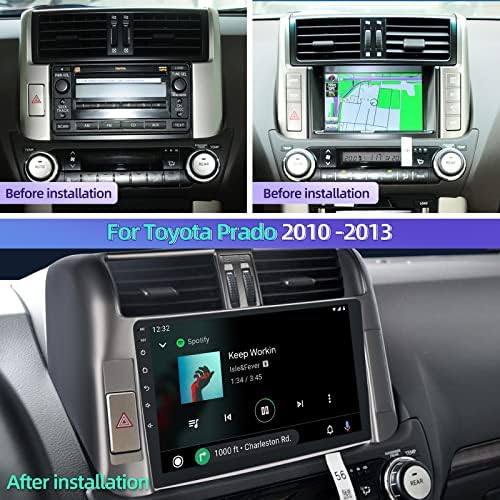 [2+32GB] Android 11 autórádió Toyota Prado 2010 2011 2012 2013, 9 hüvelykes érintőképernyő, Sztereó, Apple Carplay&Android Automatikus/1080P/Hi-Fi