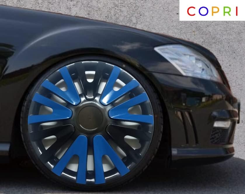 Copri Készlet 4 Kerék Fedezze 14 Colos Fekete-Kék Dísztárcsa Snap-On Illik Toyota Corolla