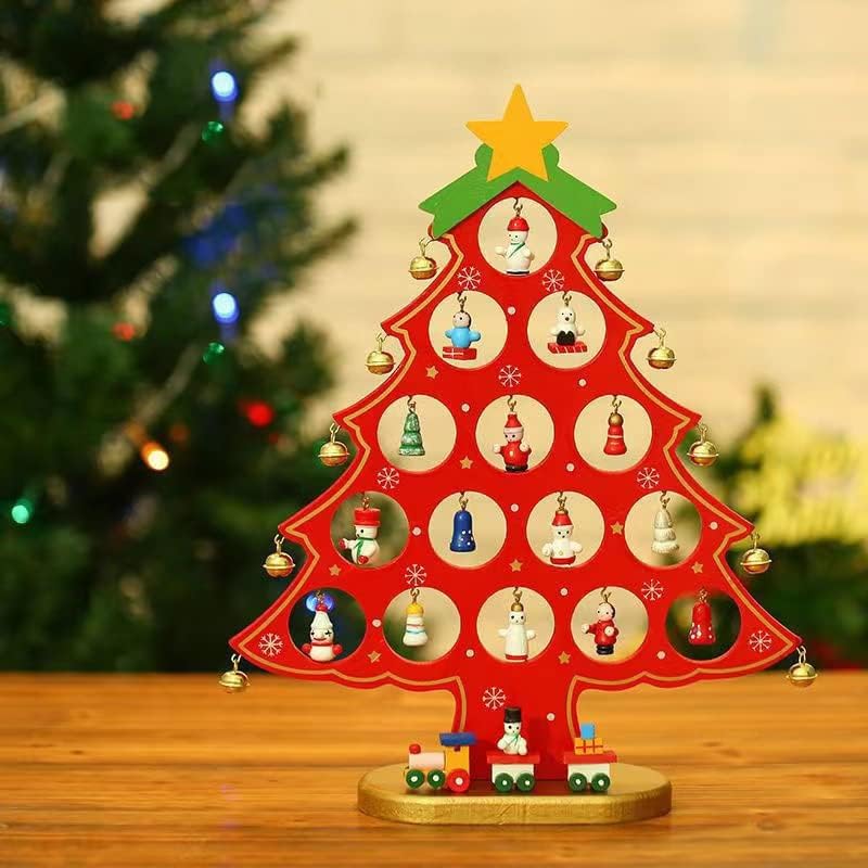 guk Mesterséges karácsonyfa DIY Mini karácsonyfa Asztal Fából készült karácsonyfa Díszítés Gyermekek Karácsonyi Dekoráció