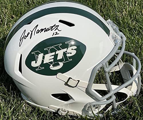 Joe Namath Aláírt New York Jets Teljes Méretű Másolat Sebessége Sisak Szövetség Wit711015 - Dedikált NFL Sisak