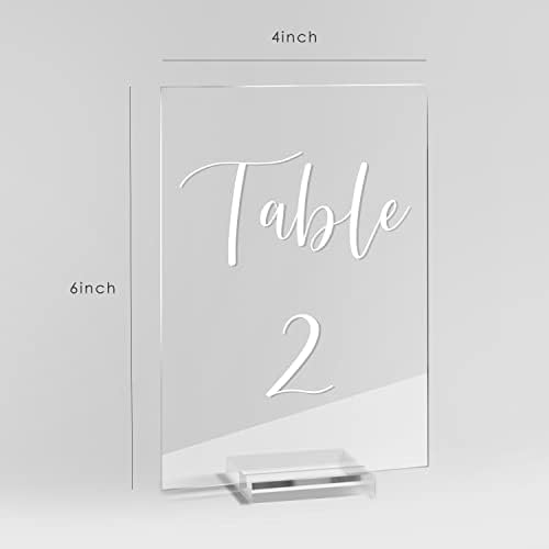 UNIQOOO Akril Esküvői Asztal Számok 1-40 a Áll | 4x6 inch Nyomtatott Kalligráfia, Tiszta Táblázat Száma, Jele pedig Birtokosai | Tökéletes