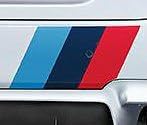 EuroActive BMW OEM Teljesítmény F10 M5-ös Első & Hátsó Tri Color M-Csík Matrica Szett Új