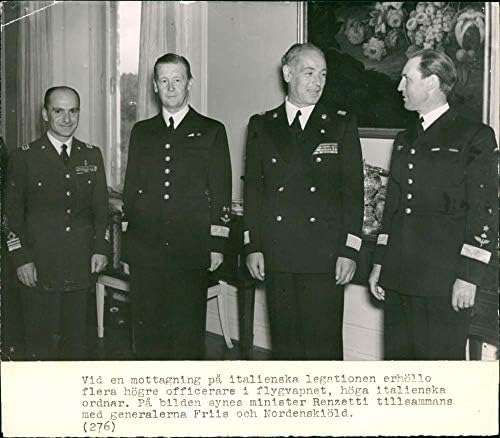 Vintage fotó Miniszter Renzetti együtt Tábornokok Friis pedig Nordenskiod.