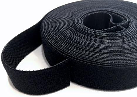 AIRNIX 3/4 x 20 ft Fekete Nylon Kábel Nyakkendő Roll Kétoldalas Hook & Hurok