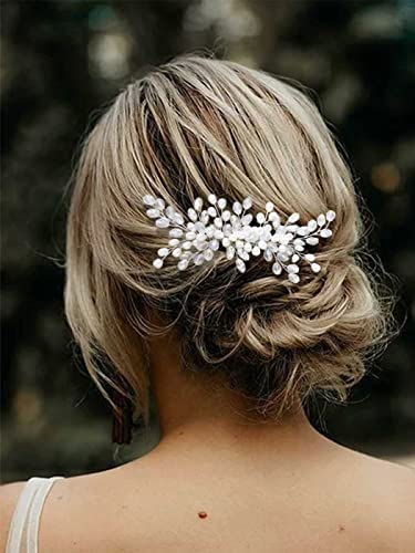Casdre Strasszos Menyasszony Esküvői Haj Fésű Ezüst Gyöngy, Haja Darab Kristály Haj Kiegészítők Nők, Lányok