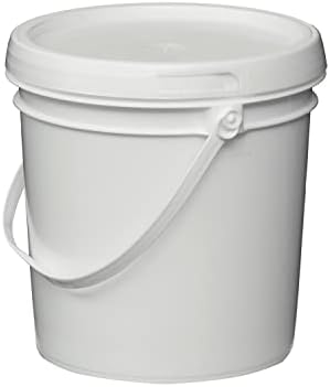Konszolidált Műanyag 1 Liter Élelmiszeripari Vödör & Fedelek (6 db) BPA Mentes Tároló, Tartós HDPE Vödrök, Made in USA (Fehér)