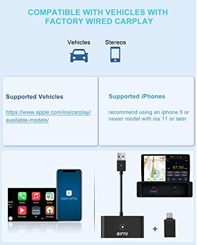Carplay Vezeték nélküli Adapter Apple iPhone, Plug and Play Autó Játszani Dongle az Autók Gyári Vezetékes Carplay Kompatibilis az