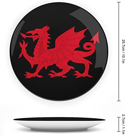 Zászló Wales Walesi Piros DragonCustom Fotó porcelán Díszítő Lemez Személyiség Kerámia Tányér Mesterségek, a Nők, Férfiak, Ajándékok, Display