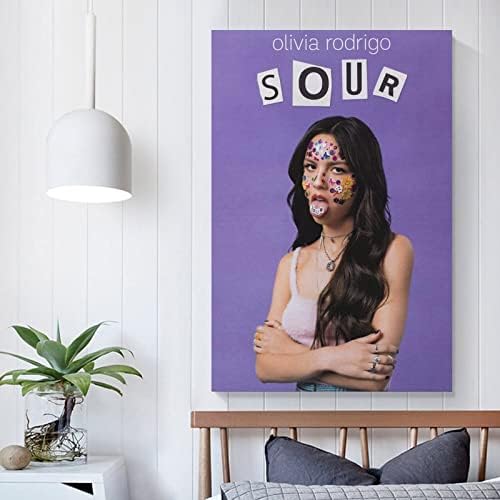 ISMUN Énekes Sztár Olivia Rodrigo Zene Vászon Plakátok szoba esztétikai 12 x 18 cm keret nélküli a debütáló album Savanyú