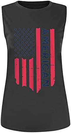 Amerikai Zászló Tartály Tetejét a Nők Nyári Ujjatlan T-Shirt USA Csillagok Csíkos Nyomtatott Tartály Ing július 4-Tee Maximum