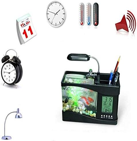 XZRWYB Ébresztőóra USB Töltés LED-es Éjszakai Fény, Mini akvárium, Akvárium Társkereső Hőmérséklet többfunkciós Asztali Ajándék (1)