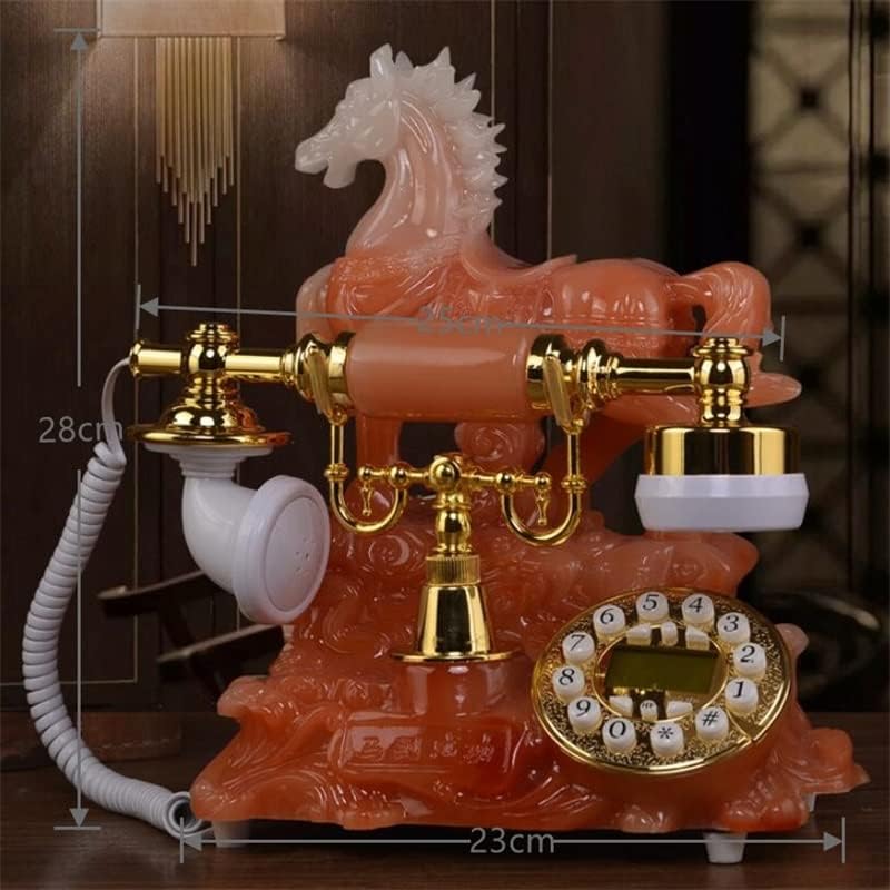 LHLLHL Retro Vezetékes Telefon Európai Haza Antik Ló Stílus Kreatív Irodai Vezetékes Kék Háttérvilágítás+Kihangosító+Hívófél-AZONOSÍTÓ Vezetékes