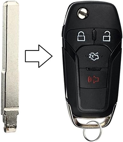 KeylessOption Kulcsnélküli Bejegyzés Távoli Fob Vágatlan Helyezze be Flip Kulcs Penge Üres Ford 2013-2017 Fusion 2015-2019 F-150 F-250