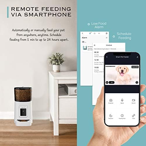 SEKOYA Automatikus WiFi 6L Okos Pet Etető / 1080p Kamera Cats & Dogs/Auto + Kézi Élelmiszer-Adagoló/iOS-Android Kompatibilis