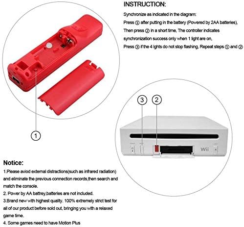 Távirányító a Wii, Anokey Távoli, Nunchuck Joystick Vezérlő Kompatibilis a wii/wii u Vezérlő Szilikon Esetben csuklópánt (Piros)