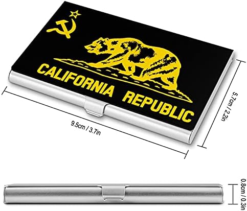 Zászló Kommunista Kaliforniai Köztársaság Nyomtatás Névjegykártya Esetben Fém Jogosultja Zsebében Tárca Neve Kártyák Szervező Aranyos