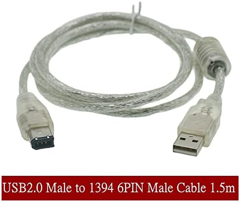 1db 1,5 M-Firewire IEEE 1394 6 Tűs Férfi USB 2.0 Férfi Adapter Átalakító kábel Kábel