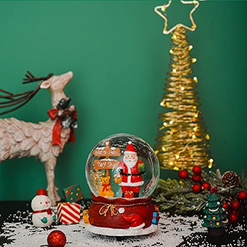 Hógömböket Csillogó Víz Gömb Dekoráció Zenei hógömböket Dekoráció Játszik kívánunk Boldog Karácsonyt, 100mm, Santa Claus, majd Medve