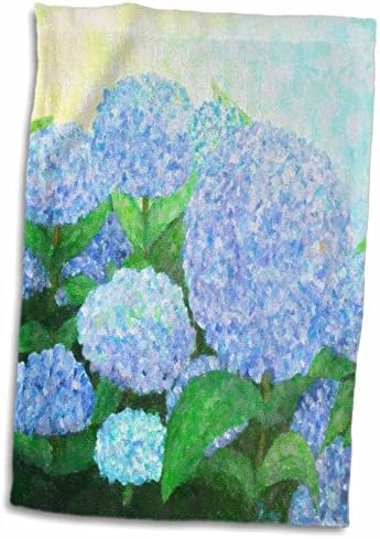 3D-s Rózsa Festmény Télizöld Kék Hortenzia TWL_59780_1 Törölközőt, 15 x 22
