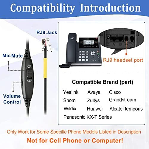 Callez RJ9 Telefon, Fülhallgató Mikrofon zajszűrő Vezetékes Call Center Fejhallgató Kompatibilis Yealink T46S T42S T48S T41S