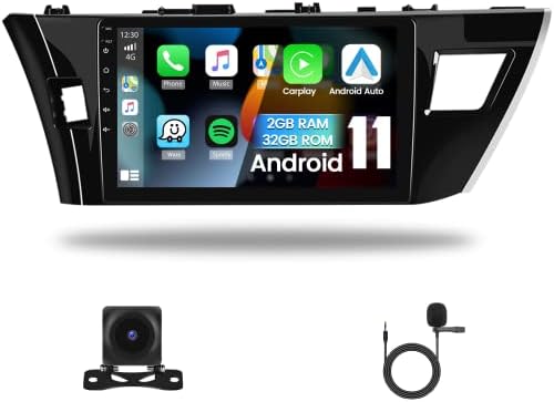 2G+32G Toyota Corolla Android Rádió 2013- az Apple CarPlay Android Auto, 10.1 hüvelykes Android 11 Autó Sztereó Érintőképernyő