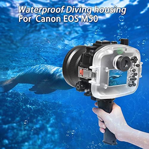 Seafrogs 40m/130ft Víz alatti Ház Vízálló tok Canon EOS-M50, Kompatibilis 15-45mm/18-55mm Objektív, a Víz alatti Fotózás vagy Videózás