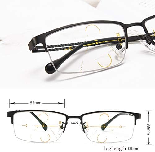 Progresszív Multifokális Olvasó Szemüveg,Multifokális Aszférikus Lencse Felület, Fém Keret Intelligens Zoom Közelében, Távol a Kettős felhasználású