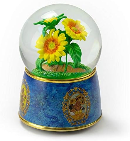 Tisztelgés van Gogh Napraforgó 18 Megjegyzés Zenei Víz Globe - Sok Dalt Választani - Te vagy A Napfény,