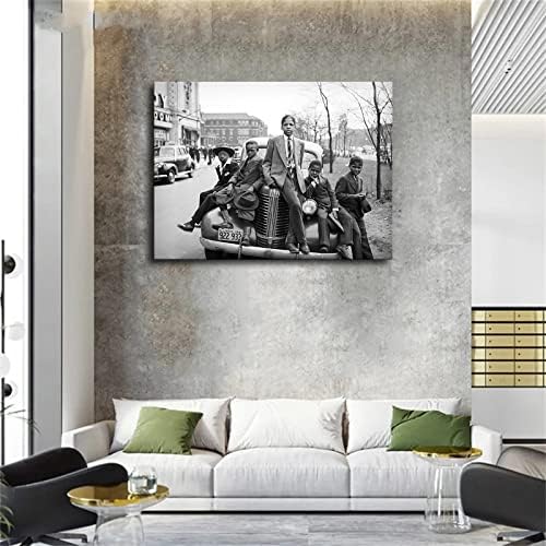 Afro-Amerikai Fotó, Három Fiú az Autót, a Húsvét Reggel, a Déli Oldalon Győr, 1941, Fekete Művészet, Russell Lee Fotós, Reprodukciós Fotó