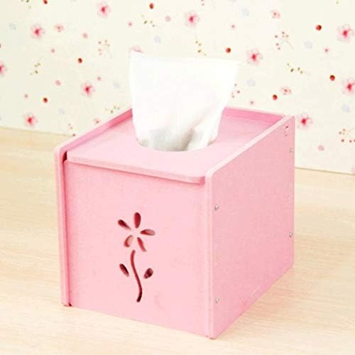 LDELS Téglalap alakú műanyag zsebkendő műanyag szalvéta doboz tartó haza hivatal (Szín : Rózsaszín)
