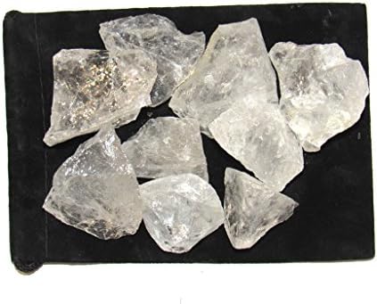 Zentron Crystal Collection: Természetes Durva Tiszta Kvarc Kövek, Magában Foglalja A Bársony Táska - Nagy 1 Db (1/2 Kilós)