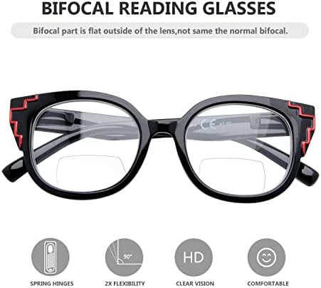 Eyekepper 4-pack Bifokális Szemüvegre a Nők Ovális Lencse Bi-fokális Olvasók