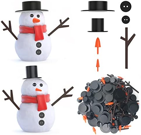 Outivity 600 Db Hóember Kézműves DIY Készletek Téli Gyerekek karácsonyi Parti Dekoráció Ajándék,magában Foglalja a 60 Mini Fekete cilinder,360