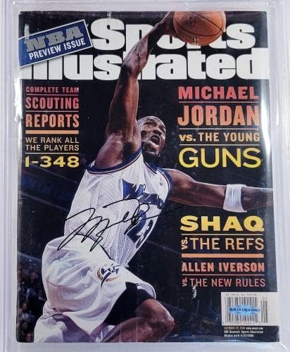 Michael Jordan Dedikált Sports Illustrated Magazin 2001 Kérdés Chicago Bulls Auto Fokozatú Menta 9 uda vagy Holo & Beckett BAS 14880243