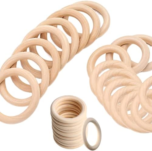 NNHOM Fából készült Gyűrűk, Kézműves,Nagy Méretű, 30 Csomag a Fa Gyűrűk, Makramé,a 70/60/50mm Befejezetlen Makramé Gyűrűk DIY Kézműves/Fa
