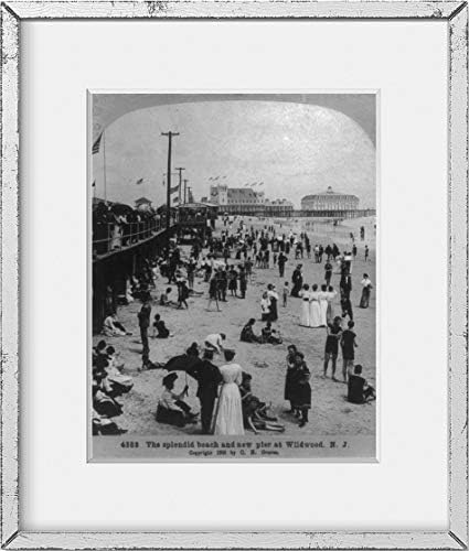 VÉGTELEN FÉNYKÉPEK, Fotó: Csodálatos Tengerparton | Új Móló | Wildwood, New Jersey | 1905 | Történelmi Fotó, Reprodukció