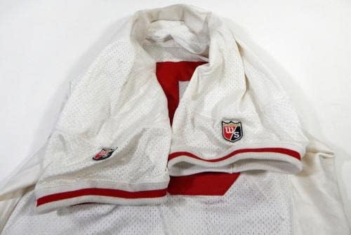 1995-ben a San Francisco 49ers Frank Pollack 75 Játék Kiadott Fehér Jersey 52 DP26614 - Aláíratlan NFL Játék Használt Mezek