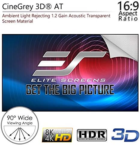 Elite Screens Aeon Akusztikus Átlátszó CineGrey 3D-s Sorozat, 110 hüvelykes, 16:9, Hang Átlátható Képernyő Környezeti Fény Elutasító
