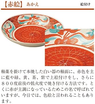 山下工芸(Yamashita kogei) Yamasita Kézműves 11569040 Festett Vörös Kép Tamabuchi 8.0 Lemez, 9,8 x 9,8 x 1.2 cm (25 x 25 x 3 cm)