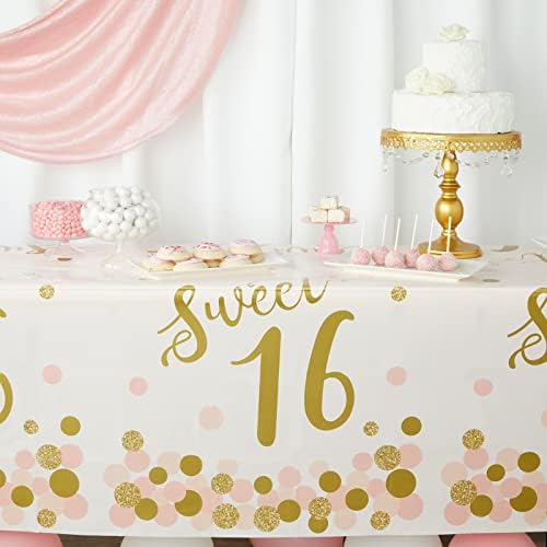 KÉK PANDA 3-Pack 16 Terítő, a Lányok Születésnapi Party Kellékek, 16 asztali Díszek, Eldobható Rózsaszín, Arany, Fehér abrosz
