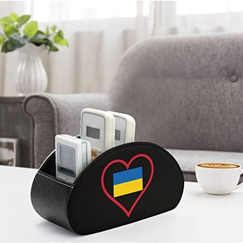 A szerelem ukrán Piros Szív, Bőr Távirányító tartó, Vicces Caddy Tároló Doboz Asztali Szervező 5 Rekesz TV-készülék Blu-Ray Iroda