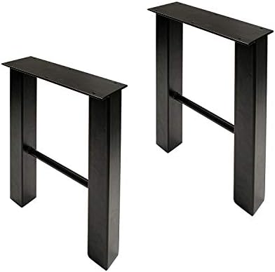 7Penn Ipari Fém Kerti Asztal Lábak 2 darabos Készlet Fekete - 28 Hüvelyk Acél Lábak Bútor, Vacsora vagy dohányzóasztal