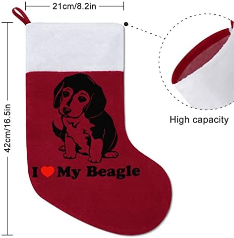 Szeretem A Beagle Karácsonyi Harisnya Lóg Zokni Nyomtatás Karácsonyfa Kandalló Dekoráció