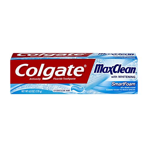 A Colgate MaxClean SmartFoam a Fehérítő Fogkrém, Pezsgőtabletta Menta 6 oz