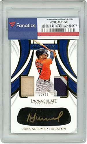 José Altuve Houston Astros Dedikált 2019 Panini Szeplőtelen Gyűjtemény Szem Fekete ANYA-JA 5/10 Trading Card - MLB Dedikált Baseball